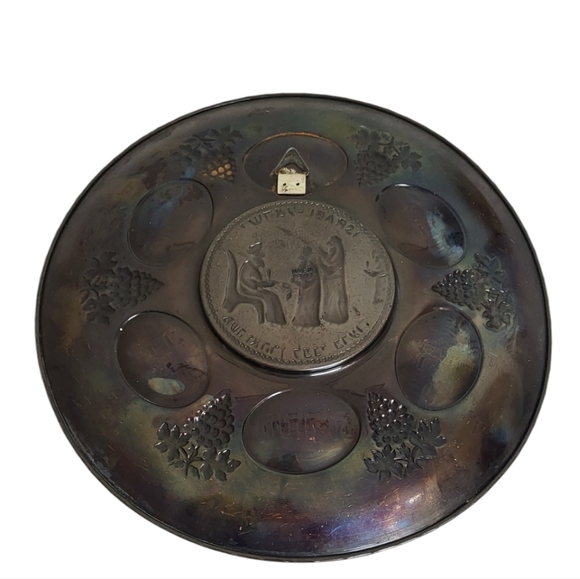 Judaica Vintage Copper Seder Plate - Picture 2 of 3
